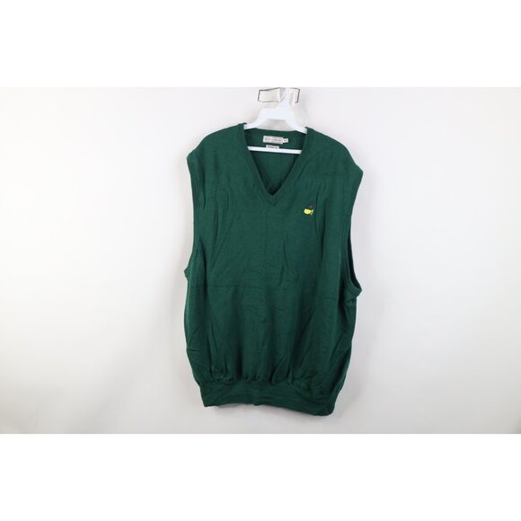 Vintage Peter Millar The Masters Mens 2XL XXL Merino Wool Knit Golf Sweater Vest